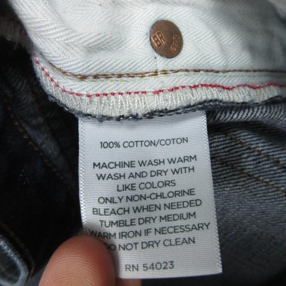 Banana Republic Jeans Mens 38x32 Blue Regular Straight Faded Whisker Denim Pants